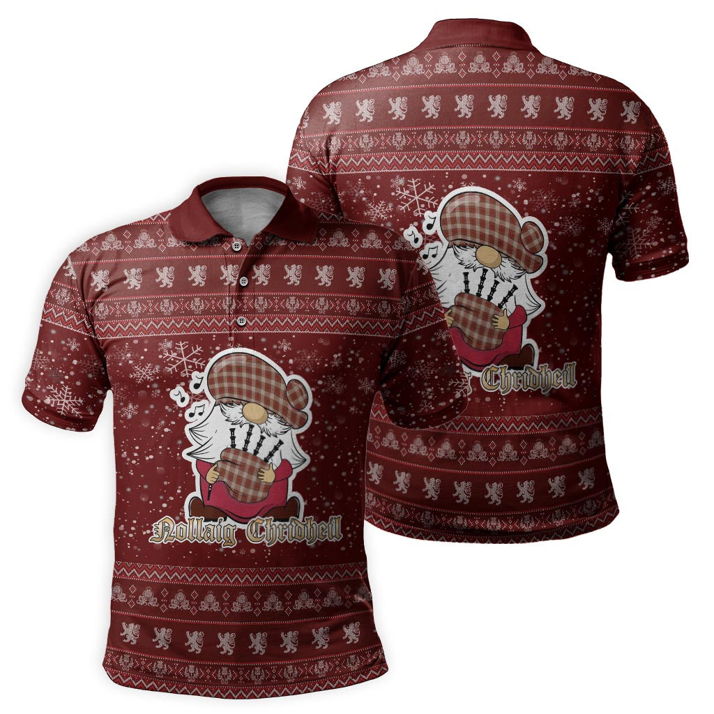 McBrayer Dress Clan Christmas Family Polo Shirt with Funny Gnome Playing Bagpipes - Tartanvibesclothing