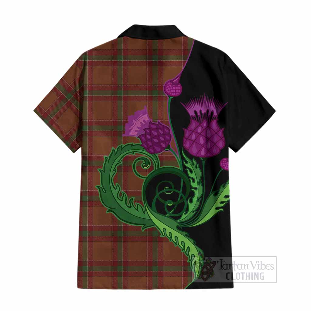 McBrayer Tartan Cotton Hawaiian Shirt Traditional Scottish Thistle