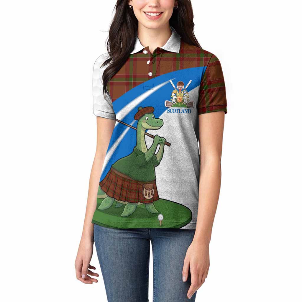 McBrayer Tartan Crest Golf Nessie Women Polo Shirt Loch Ness Monster Sporty Style