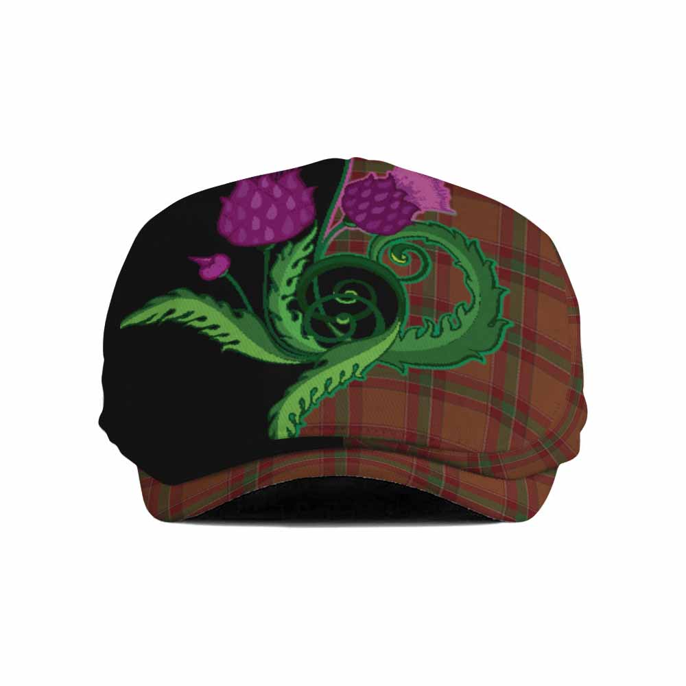 McBrayer Tartan Flat Cap, Jeff Cap Traditional Scottish Thistle