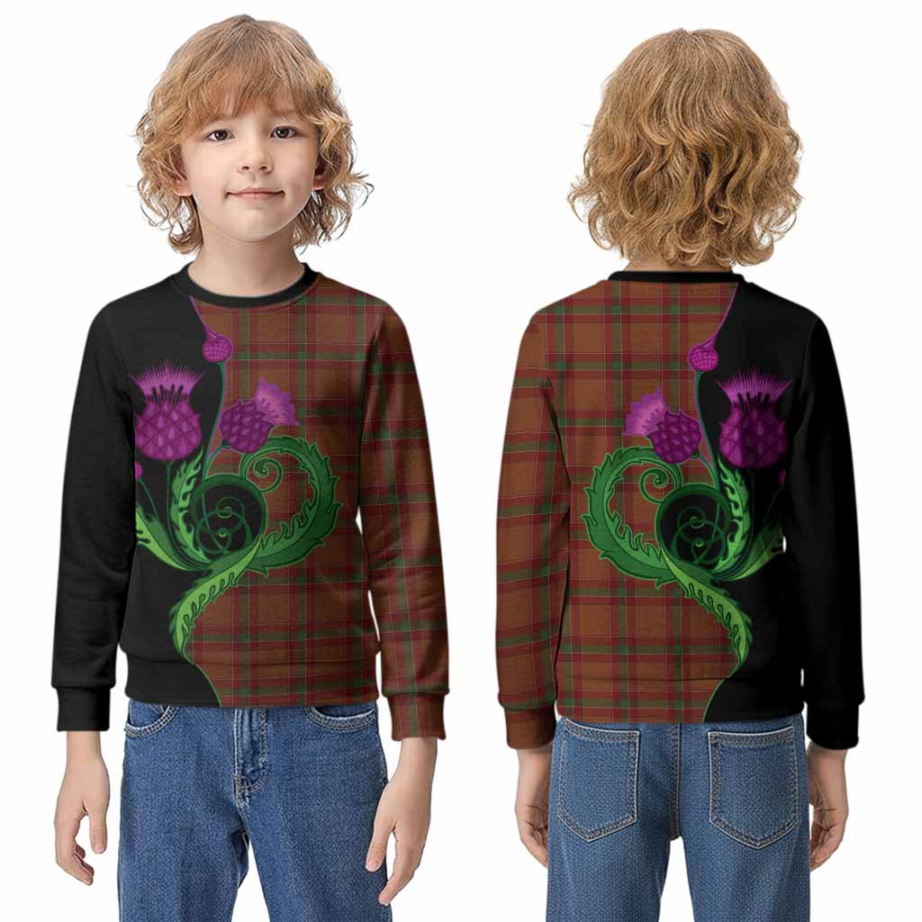 McBrayer Tartan Kid Knitted Sweatshirt Traditional Scottish Thistle