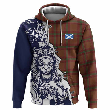 McBrayer Tartan Scottish Hoodie Angry Lion With Soccer Ball Style