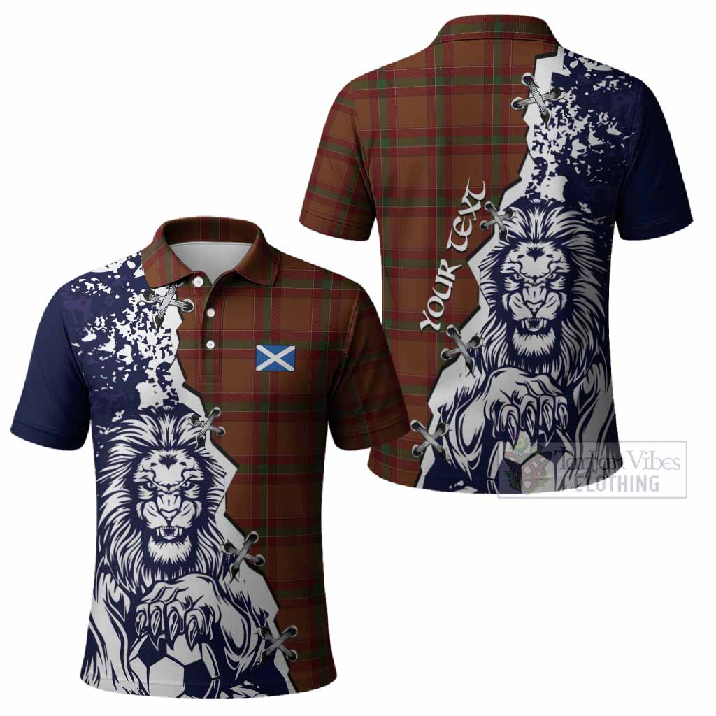 McBrayer Tartan Scottish Polo Shirt Angry Lion With Soccer Ball Style