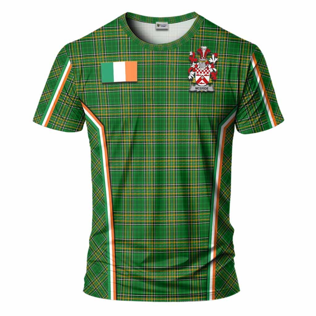 McBride Irish Clan Coat of Arm Tartan T-Shirt Flag Style
