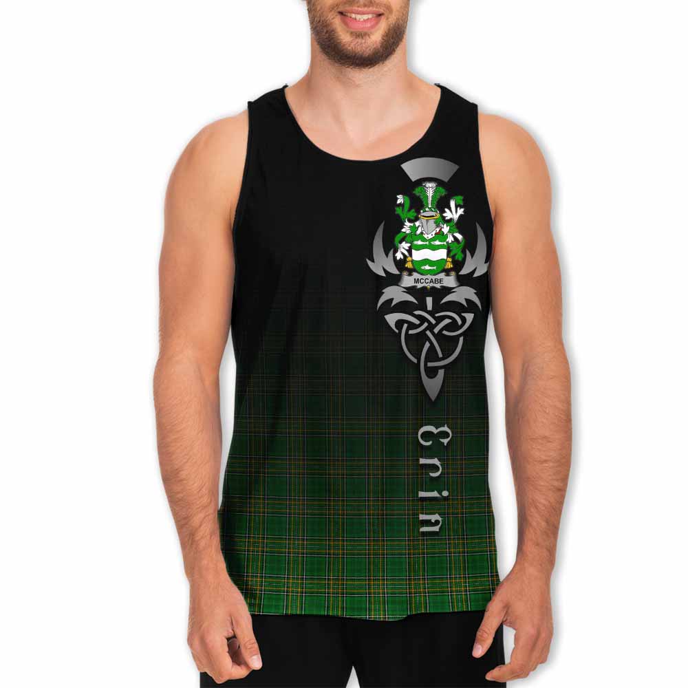 Tartan Vibes Clothing McCabe Irish Clan Men's Tank Top with Coat of Arms Erin Go Bragh Celtic Inspired