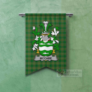 McCabe Irish Clan Tartan Gonfalon, Tartan Banner with Coat of Arms