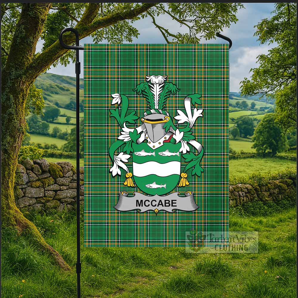 McCabe Irish Clan Tartan Flag with Coat of Arms