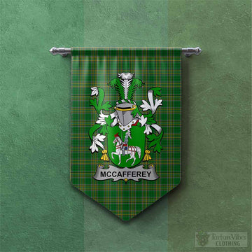 McCafferey Irish Clan Tartan Gonfalon, Tartan Banner with Coat of Arms