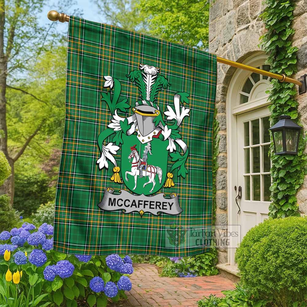 McCafferey Irish Clan Tartan Flag with Coat of Arms