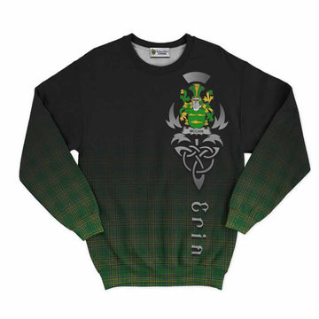 Tartan Vibes Clothing McCain Irish Clan Sweatshirt with Coat of Arms Erin Go Bragh Celtic Inspired