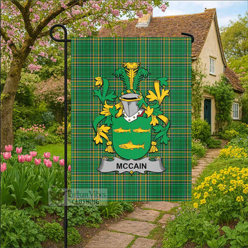 McCain Irish Clan Tartan Garden Flag with Coat of Arms