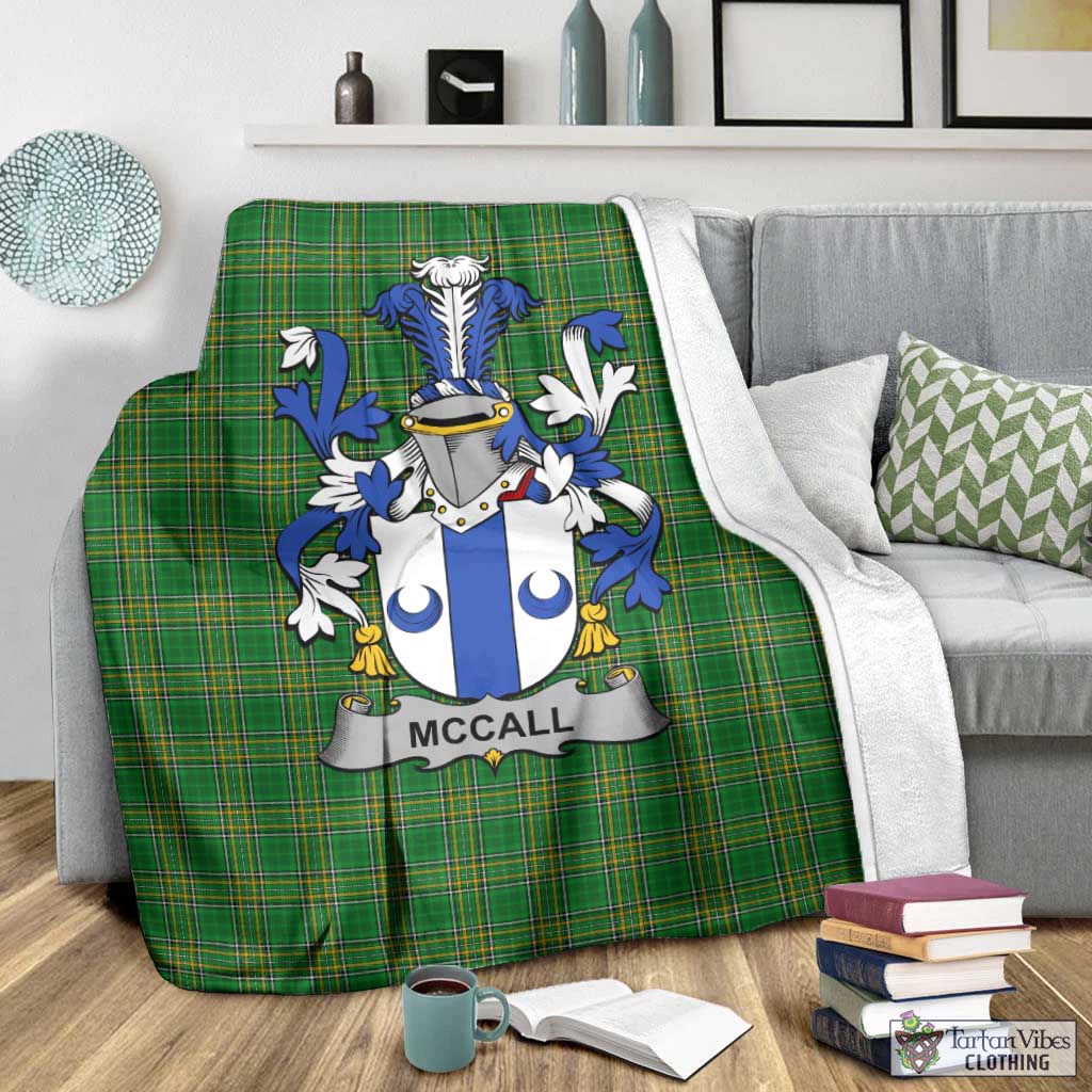 McCall Irish Clan Tartan Blanket with Coat of Arms - Tartan Vibes Clothing