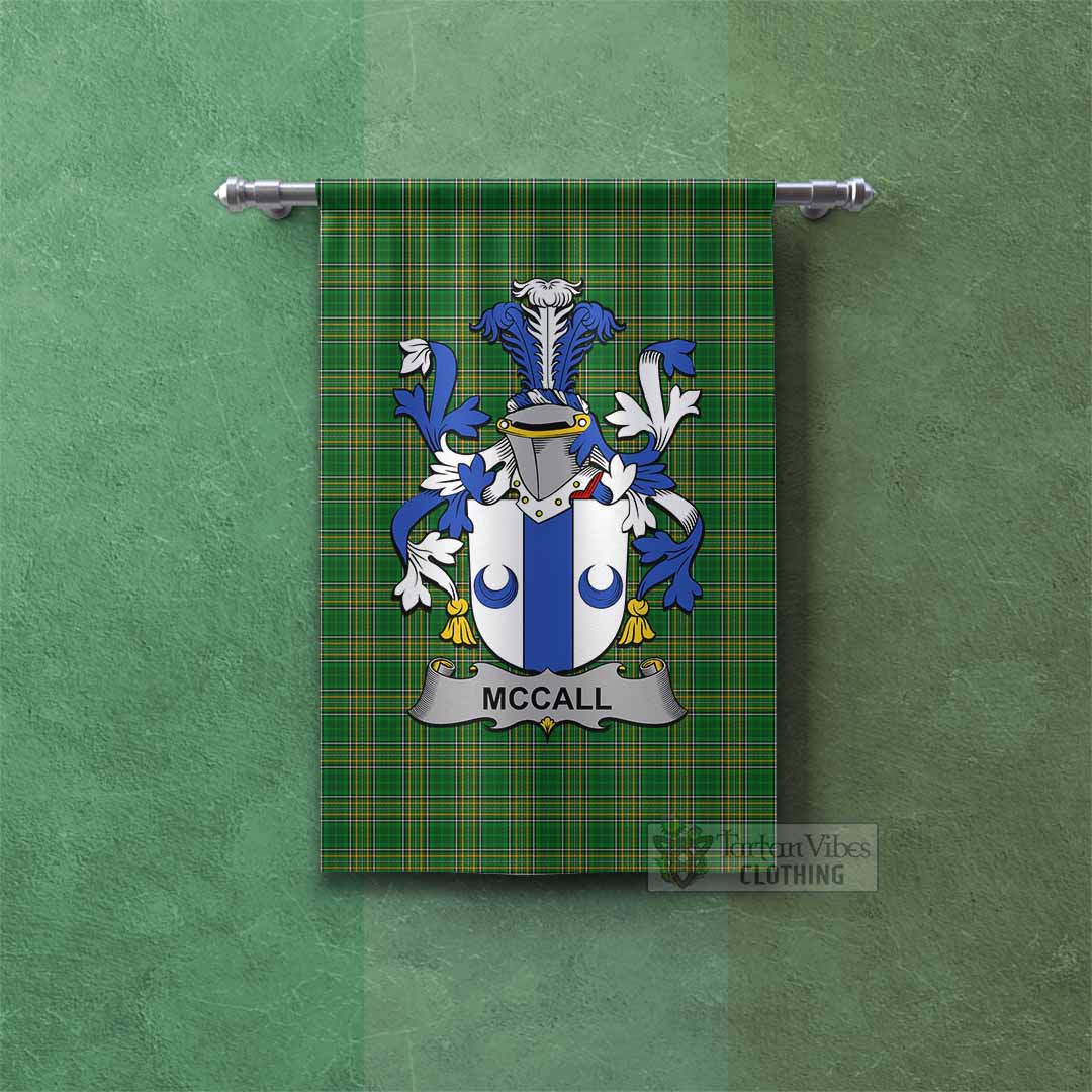 Tartan Vibes Clothing McCall Irish Clan Tartan Gonfalon, Tartan Banner with Coat of Arms