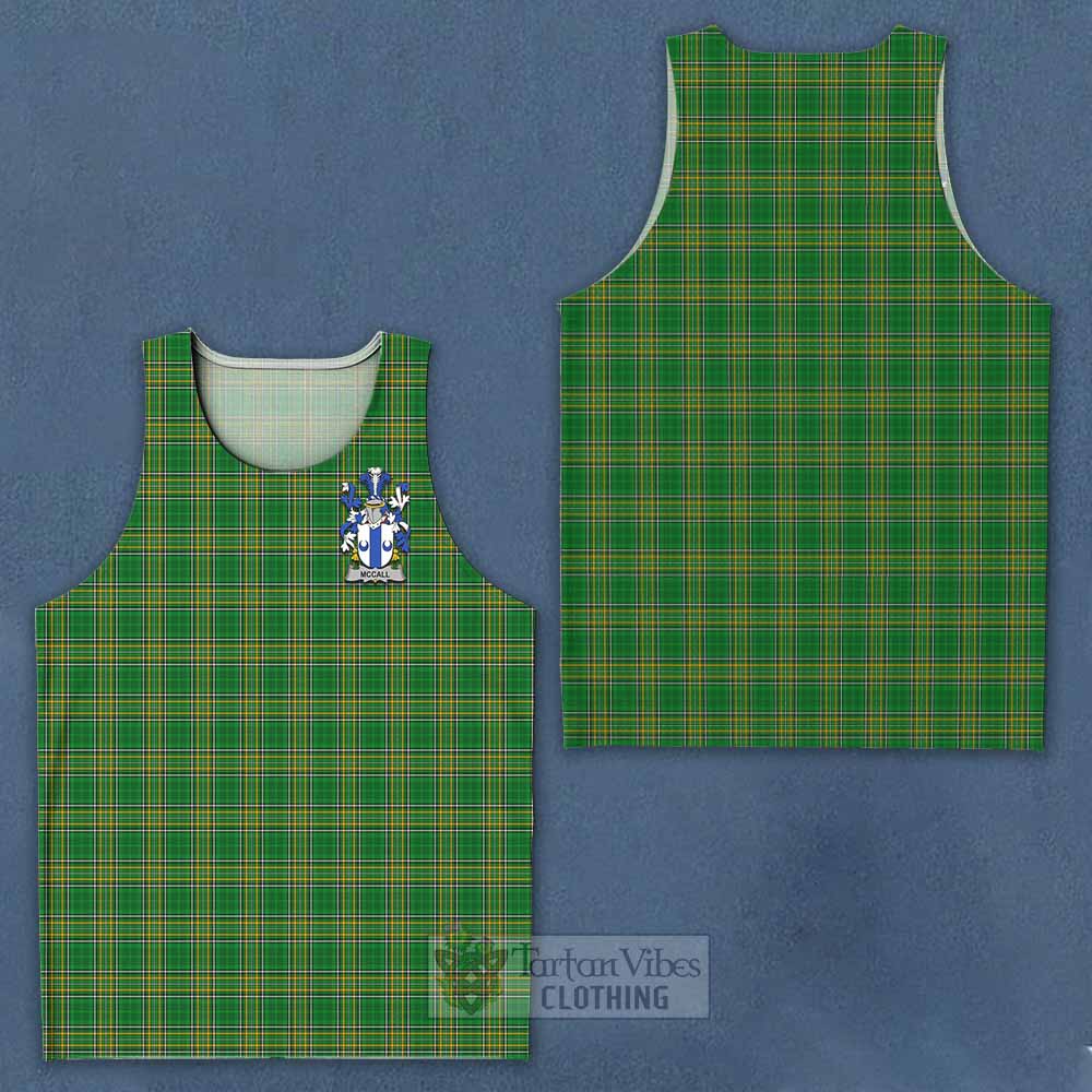 Tartan Vibes Clothing McCall Irish Clan Tartan Men's Tank Top with Coat of Arms