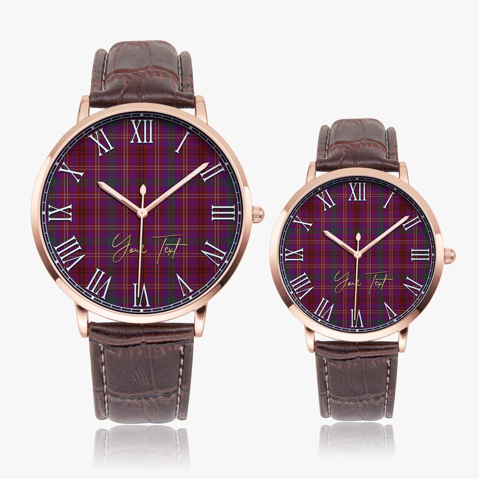 McCall (Caithness) Tartan Personalized Your Text Leather Trap Quartz Watch - Tartan Vibes Clothing