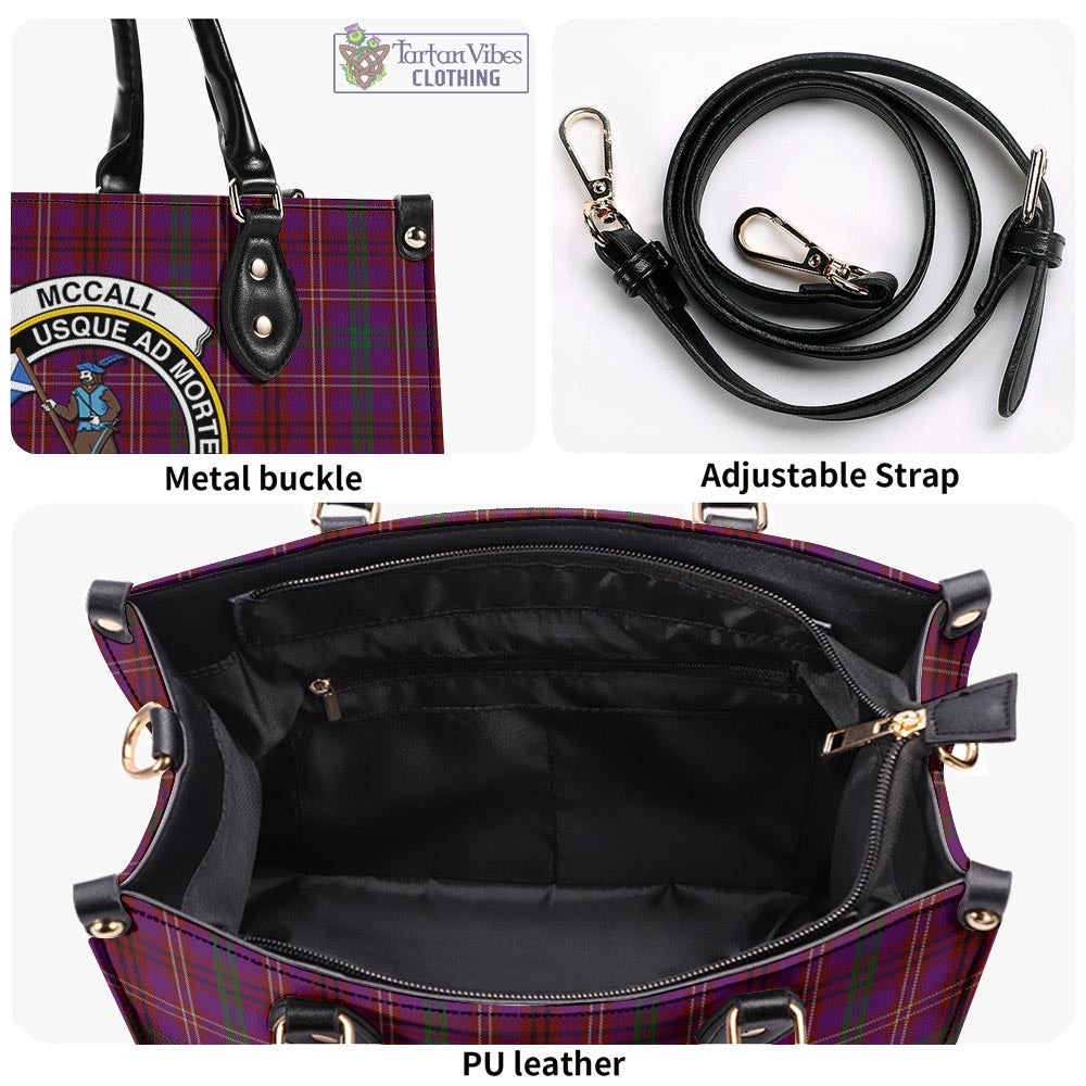 McCall (Caithness) Tartan Luxury Leather Handbags with Family Crest - Tartan Vibes Clothing