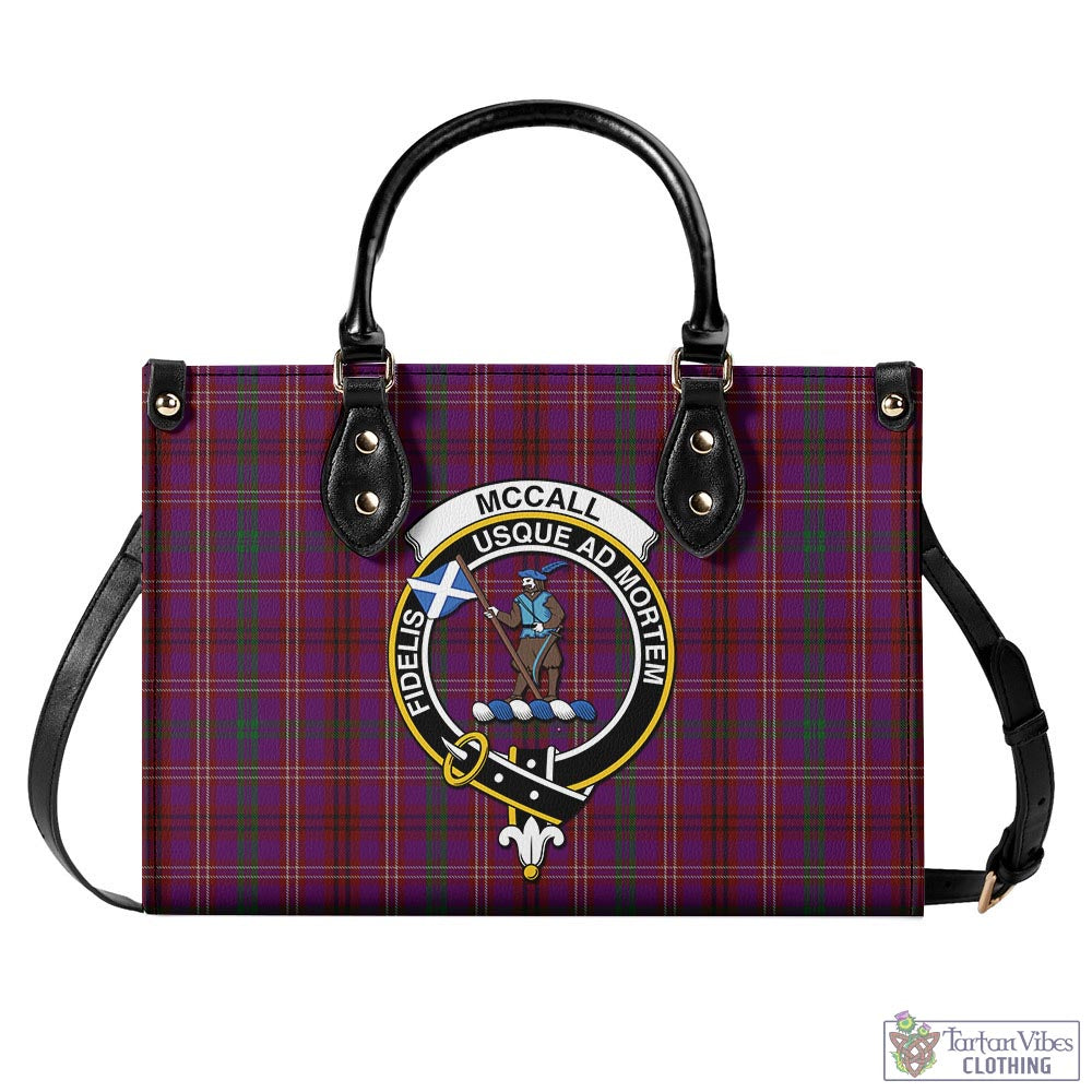 McCall (Caithness) Tartan Luxury Leather Handbags with Family Crest - Tartan Vibes Clothing