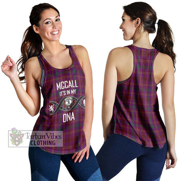 McCall (Caithness) Tartan Women's Racerback Tanks with Family Crest DNA In Me Style 4XL - Tartan Vibes Clothing
