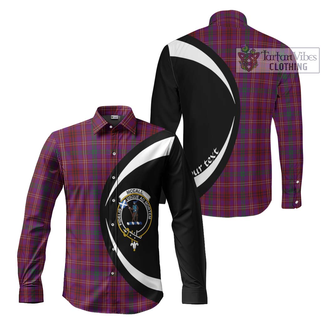 McCall (Caithness) Tartan Long Sleeve Button Up with Family Crest Circle Style Men's Shirt S - Tartan Vibes Clothing