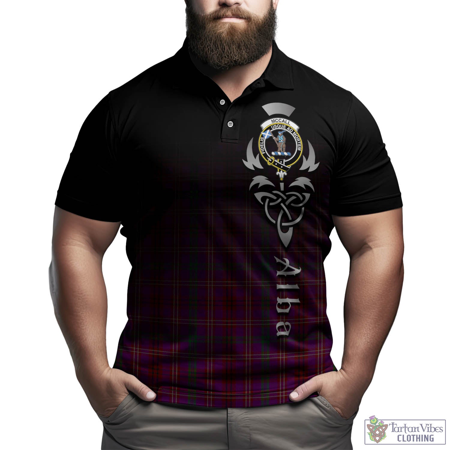McCall (Caithness) Tartan Polo Shirt Featuring Alba Gu Brath Family Crest Celtic Inspired Kid - Tartan Vibes Clothing