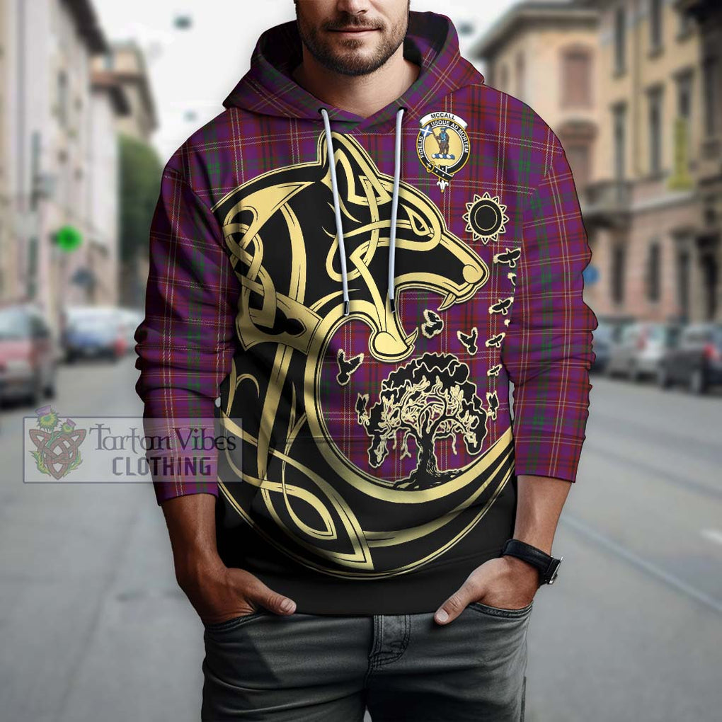 McCall (Caithness) Tartan Hoodie with Family Crest Celtic Wolf Style Zip Hoodie - Tartan Vibes Clothing