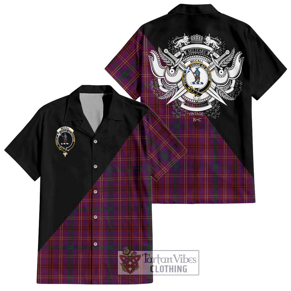 McCall (Caithness) Tartan Hawaiian Shirt with Family Crest and Military Logo Style Kid - Tartan Vibes Clothing
