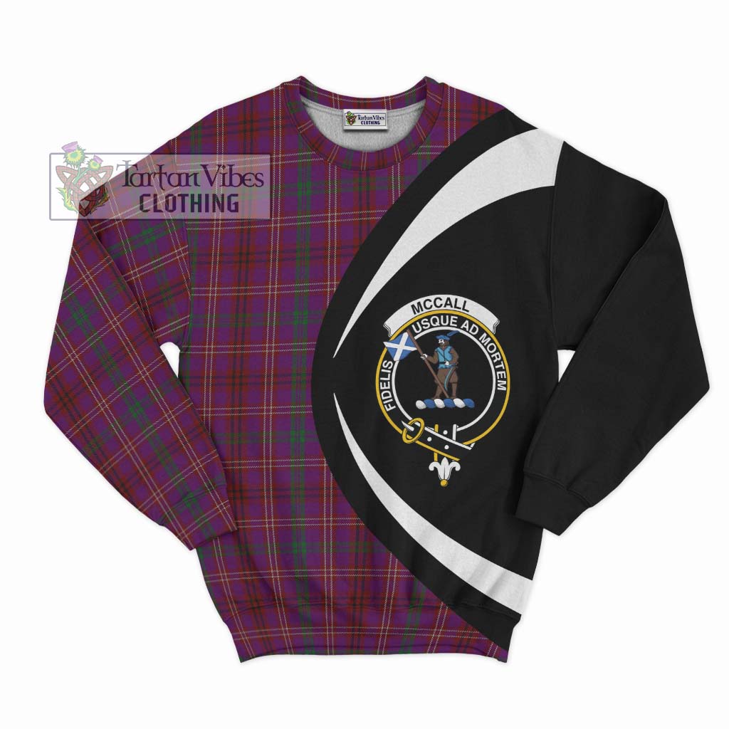 McCall (Caithness) Tartan Sweatshirt with Family Crest Circle Style Unisex - Tartan Vibes Clothing