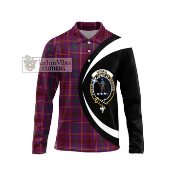 McCall (Caithness) Tartan Long Sleeve Polo Shirt with Family Crest Circle Style Unisex - Tartan Vibes Clothing