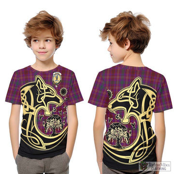 McCall (Caithness) Tartan Kid T-Shirt with Family Crest Celtic Wolf Style Youth XL Size14 - Tartan Vibes Clothing