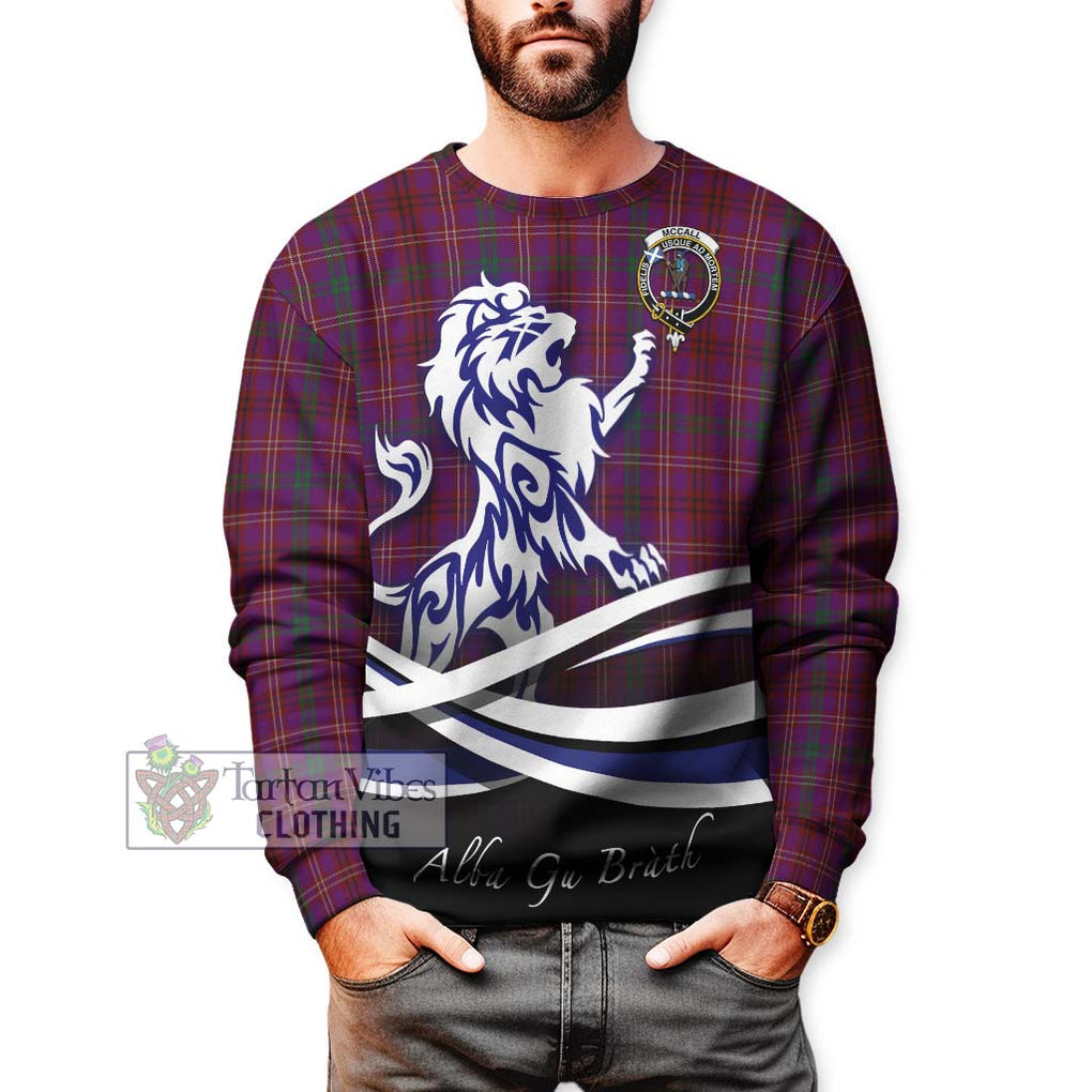 McCall (Caithness) Tartan Sweatshirt with Alba Gu Brath Regal Lion Emblem Unisex - Tartan Vibes Clothing