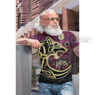 McCall (Caithness) Tartan Cotton T-shirt with Family Crest Celtic Wolf Style Men's Shirt - Tartan Vibes Clothing