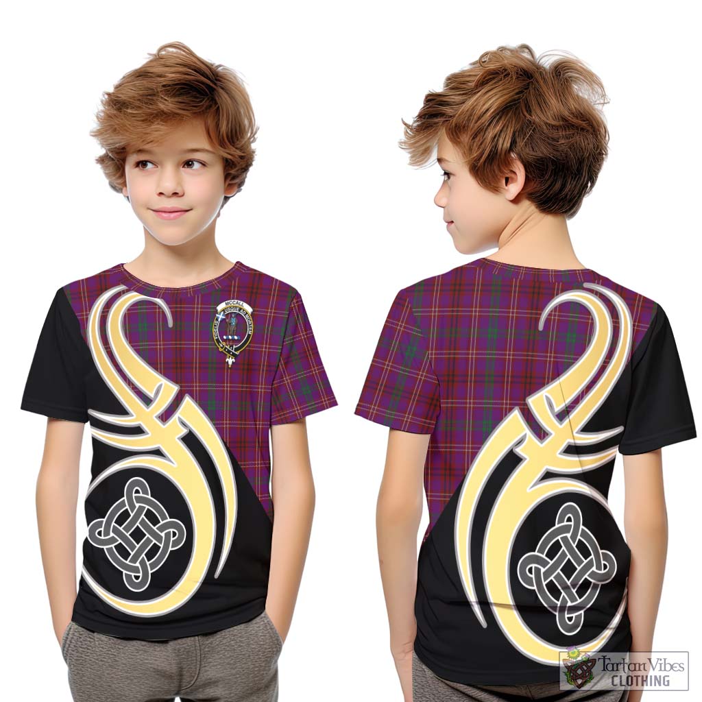 McCall (Caithness) Tartan Kid T-Shirt with Family Crest and Celtic Symbol Style Youth XL Size14 - Tartan Vibes Clothing