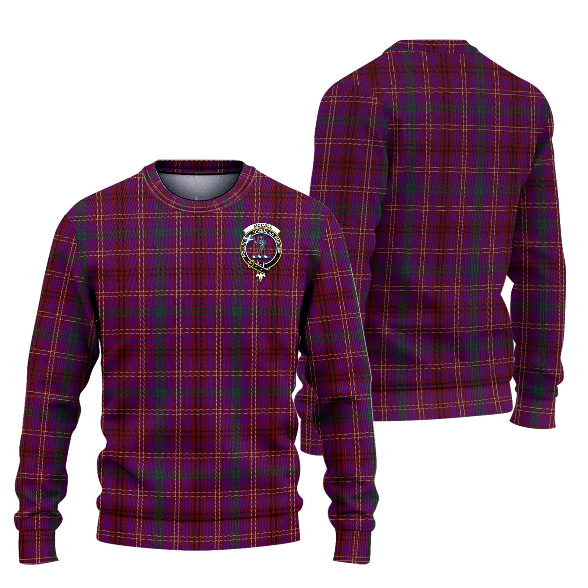 McCall (Caithness) Tartan Ugly Sweater with Family Crest Unisex - Tartan Vibes Clothing