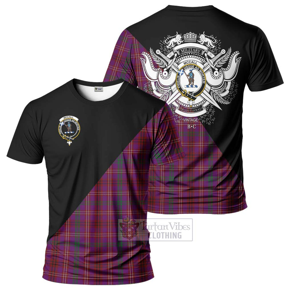 McCall (Caithness) Tartan T-Shirt with Family Crest and Military Logo Style Kid's Shirt - Tartan Vibes Clothing