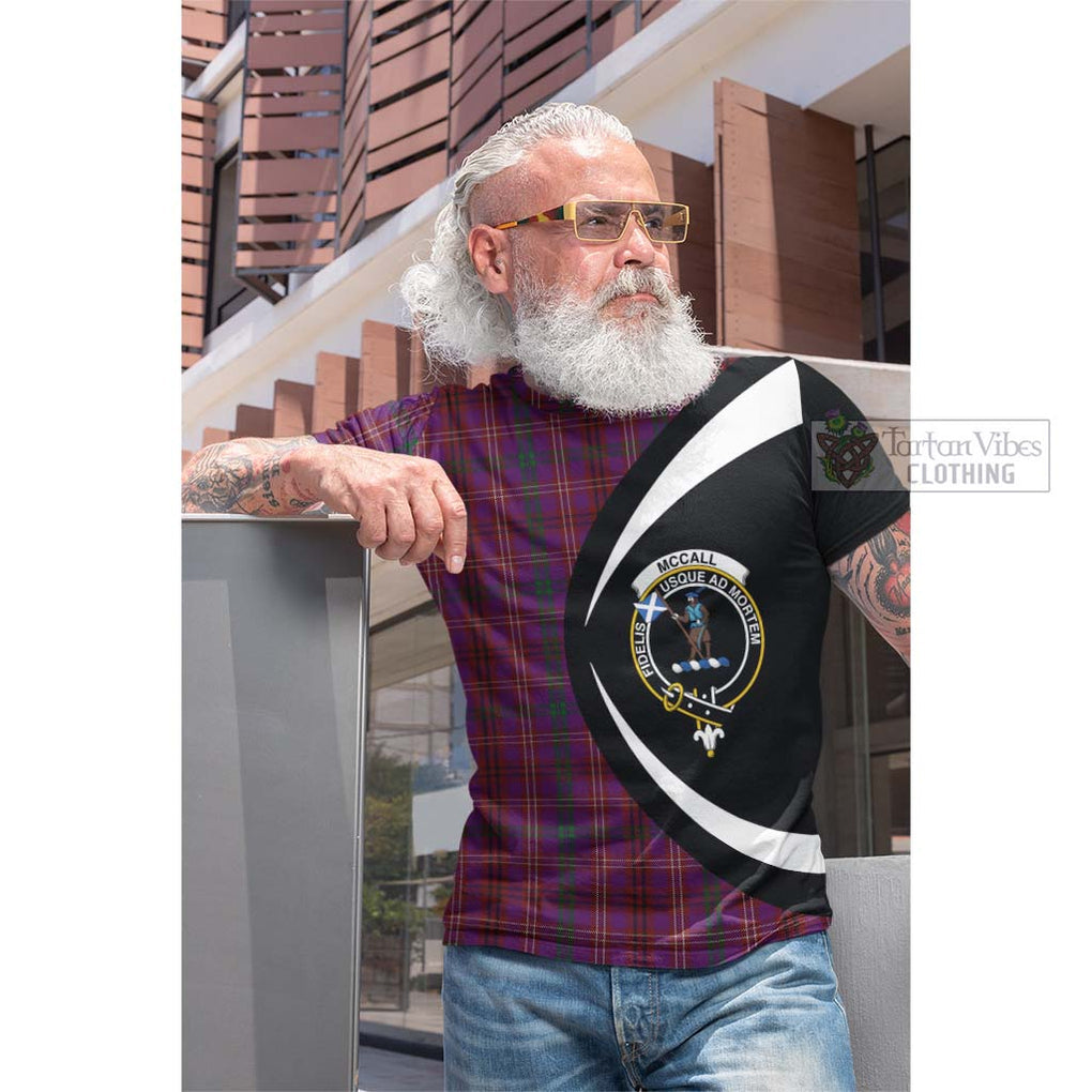 McCall (Caithness) Tartan Cotton T-shirt with Family Crest Circle Style Men's Shirt - Tartan Vibes Clothing