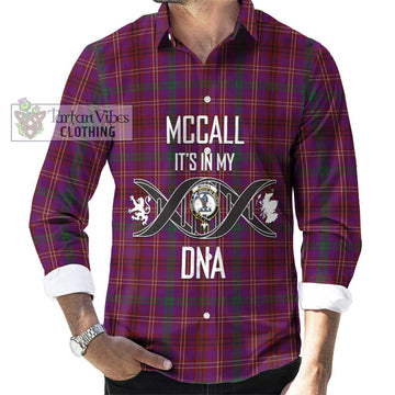 McCall (Caithness) Tartan Long Sleeve Button Shirt with Family Crest DNA In Me Style Men's Shirt S - Tartanvibesclothing Shop