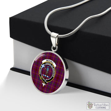 McCall (Caithness) Tartan Circle Necklace with Family Crest Luxury Necklace (Silver) No - Tartan Vibes Clothing