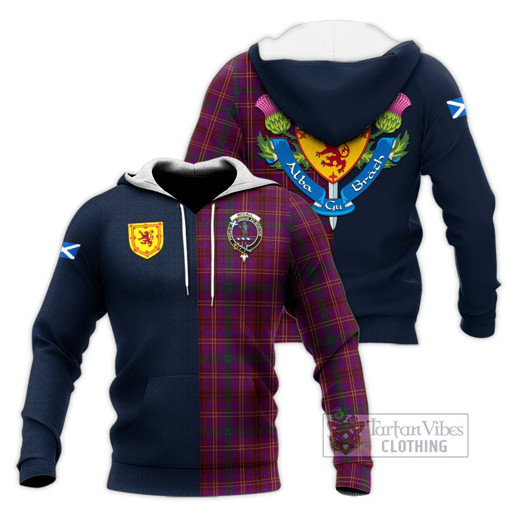 McCall (Caithness) Tartan Knitted Hoodie Alba with Scottish Lion Royal Arm Half Style Unisex Knitted Pullover Hoodie - Tartan Vibes Clothing