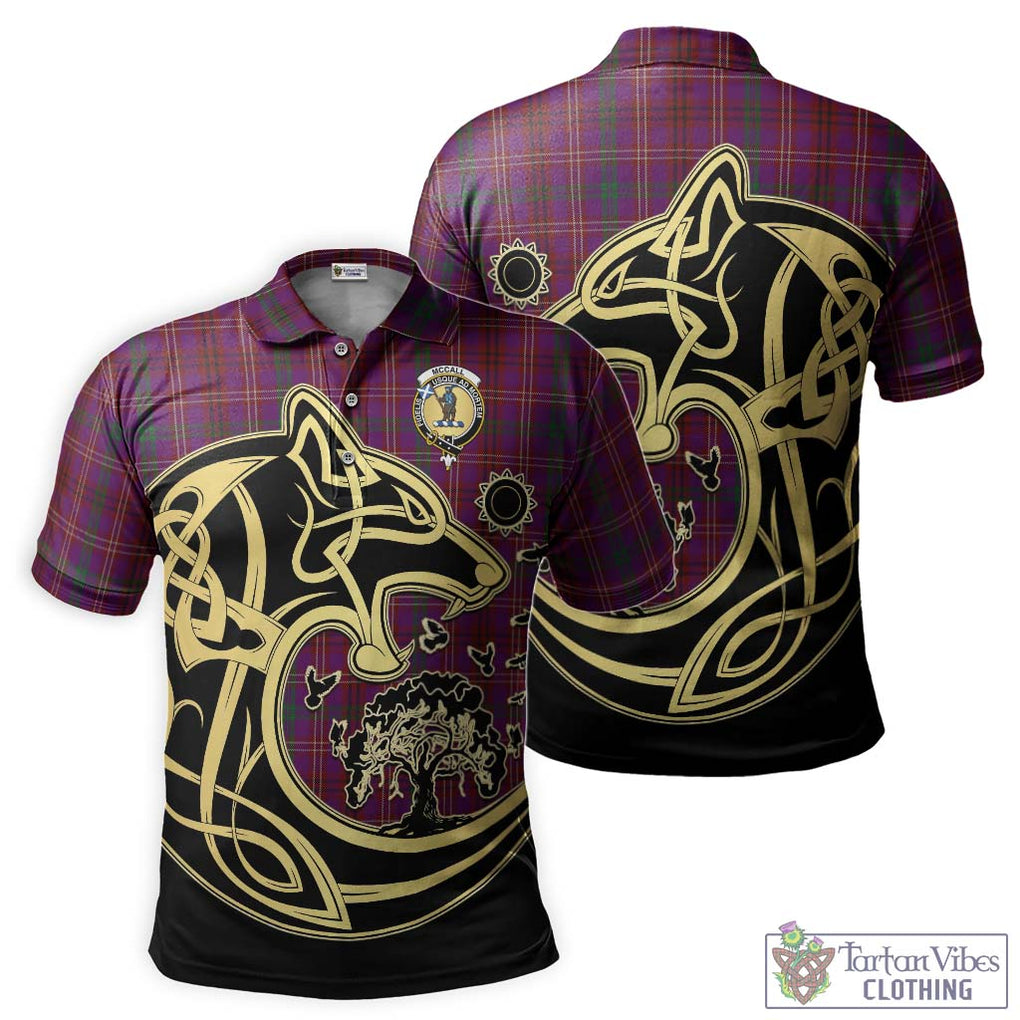 McCall (Caithness) Tartan Polo Shirt with Family Crest Celtic Wolf Style Kid - Tartan Vibes Clothing