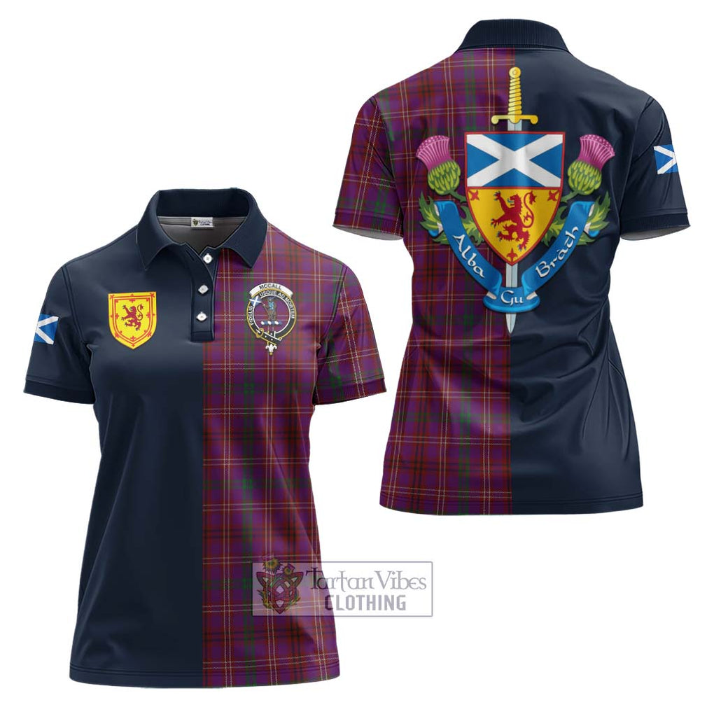 McCall (Caithness) Tartan Women's Polo Shirt Alba with Scottish Lion Royal Arm Half Style Women - Tartan Vibes Clothing