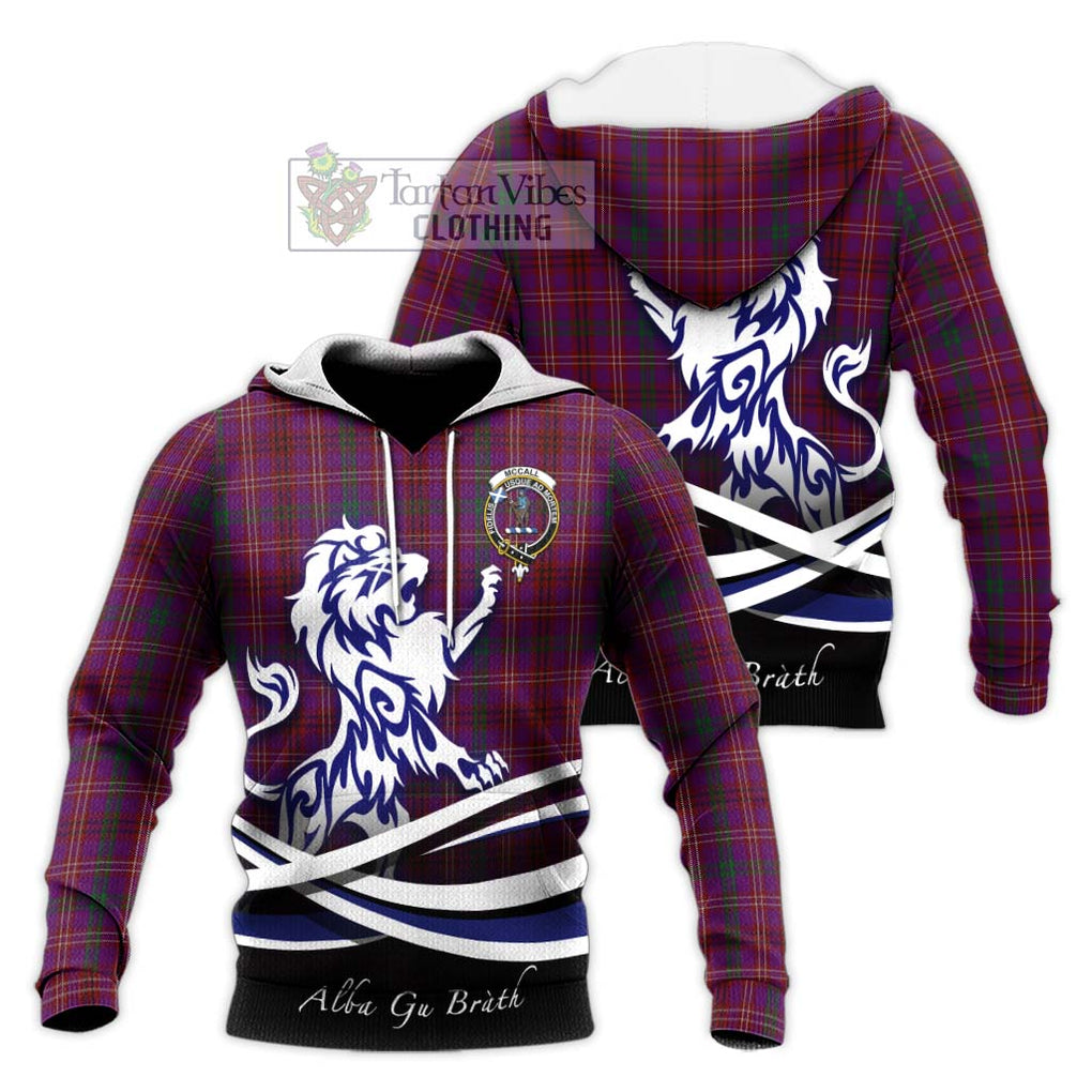 McCall (Caithness) Tartan Knitted Hoodie with Alba Gu Brath Regal Lion Emblem Unisex Knitted Pullover Hoodie - Tartan Vibes Clothing