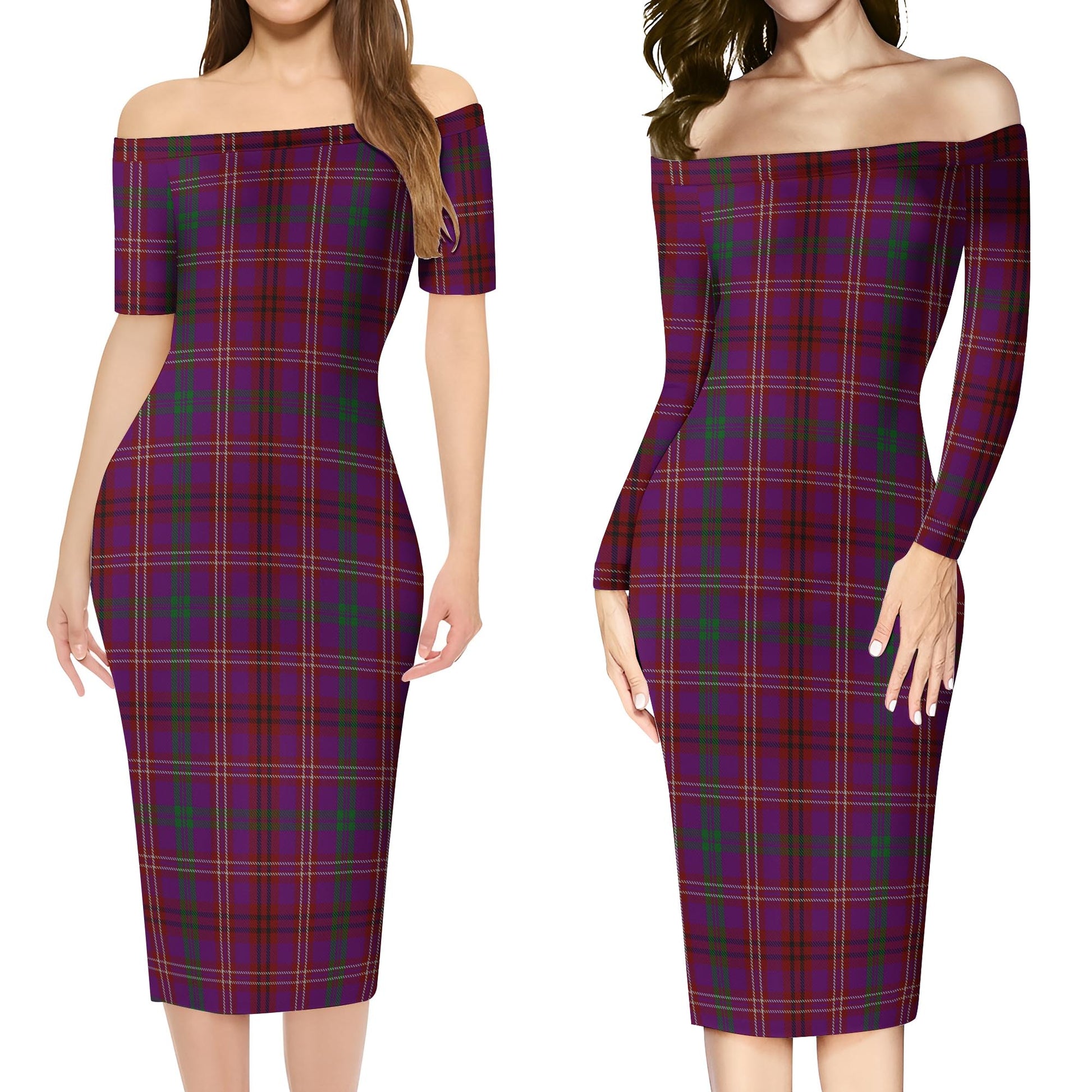 McCall (Caithness) Tartan Off Shoulder Lady Dress Women's Dress - Tartan Vibes Clothing