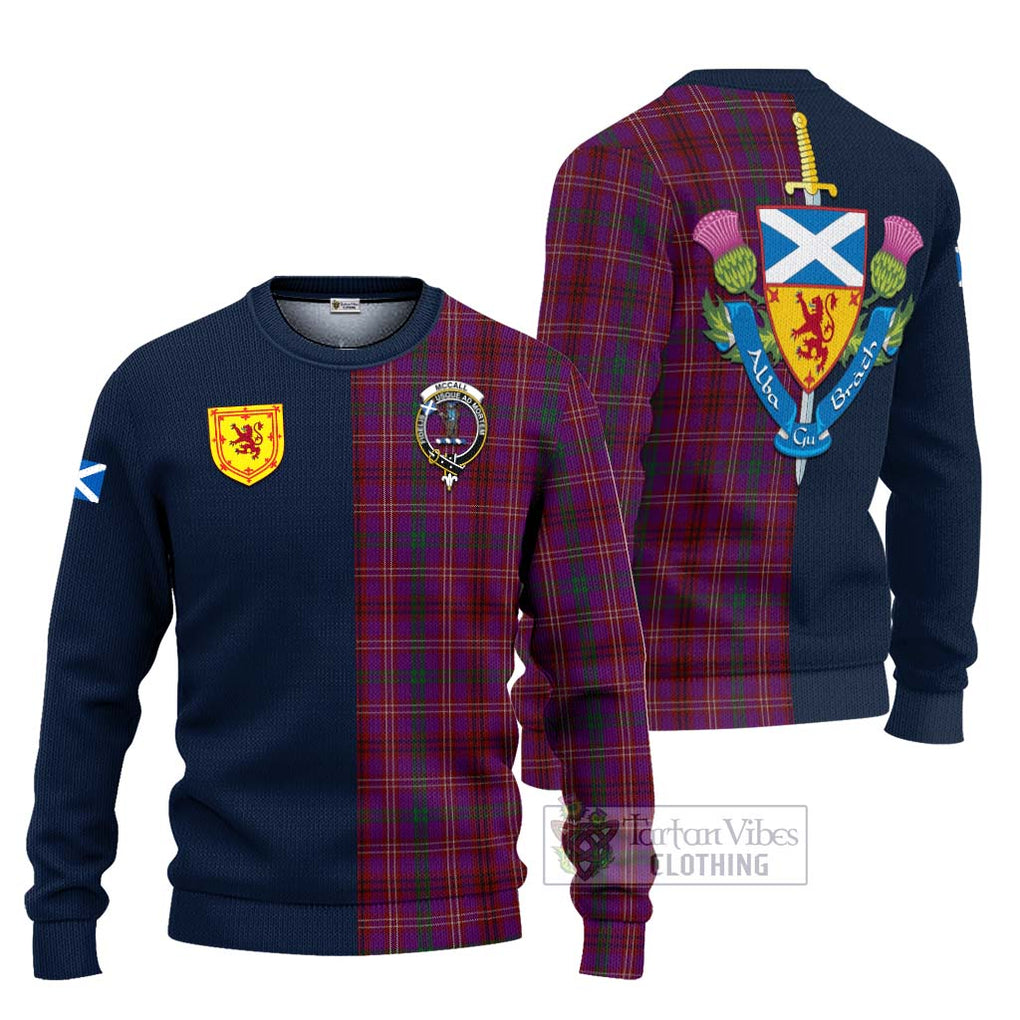 McCall (Caithness) Tartan Ugly Sweater Alba with Scottish Lion Royal Arm Half Style Unisex - Tartan Vibes Clothing