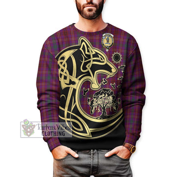McCall (Caithness) Tartan Sweatshirt with Family Crest Celtic Wolf Style Unisex - Tartan Vibes Clothing