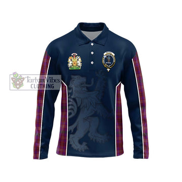 McCall (Caithness) Tartan Long Sleeve Polo Shirt with Family Crest and Lion Rampant Vibes Sport Style Unisex - Tartan Vibes Clothing