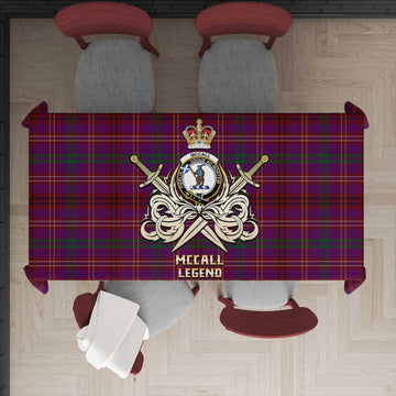 McCall (Caithness) Tartan Tablecloth with Clan Crest and the Golden Sword of Courageous Legacy