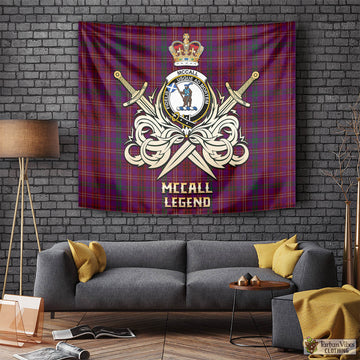 McCall (Caithness) Tartan Tapestry with Clan Crest and the Golden Sword of Courageous Legacy Tapestry - Tartan Vibes Clothing