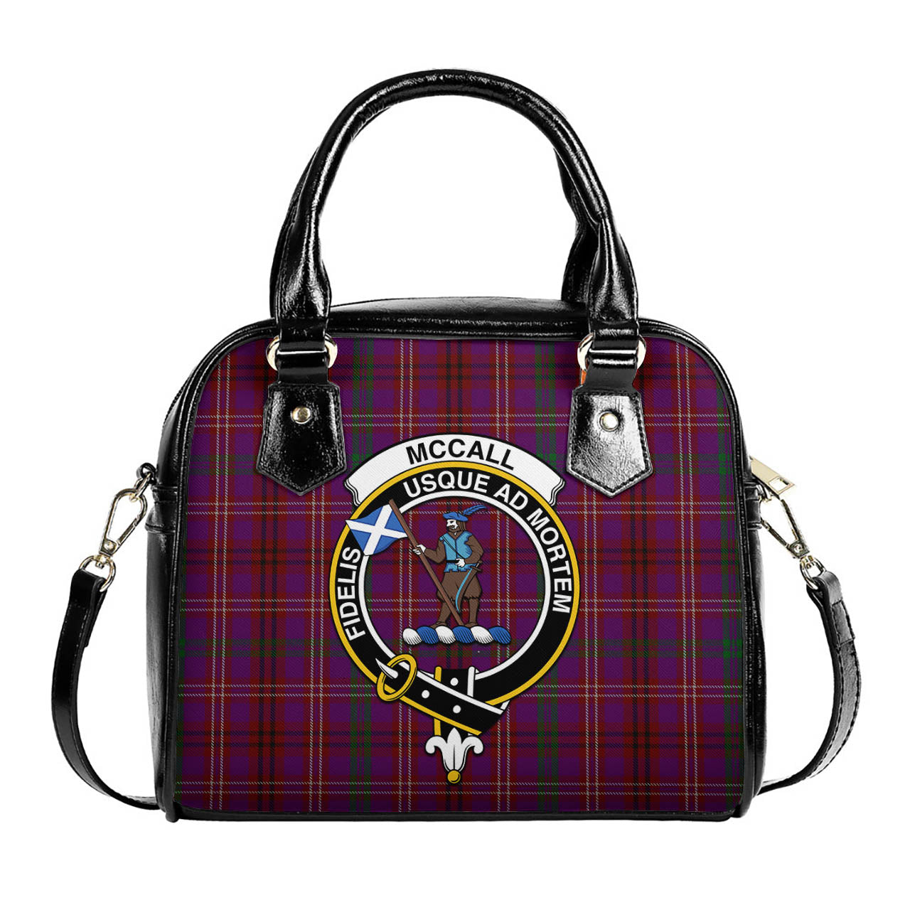 McCall (Caithness) Tartan Shoulder Handbags with Family Crest One Size 6*25*22 cm - Tartanvibesclothing