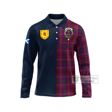 McCall (Caithness) Tartan Long Sleeve Polo Shirt Alba with Scottish Lion Royal Arm Half Style Unisex - Tartan Vibes Clothing
