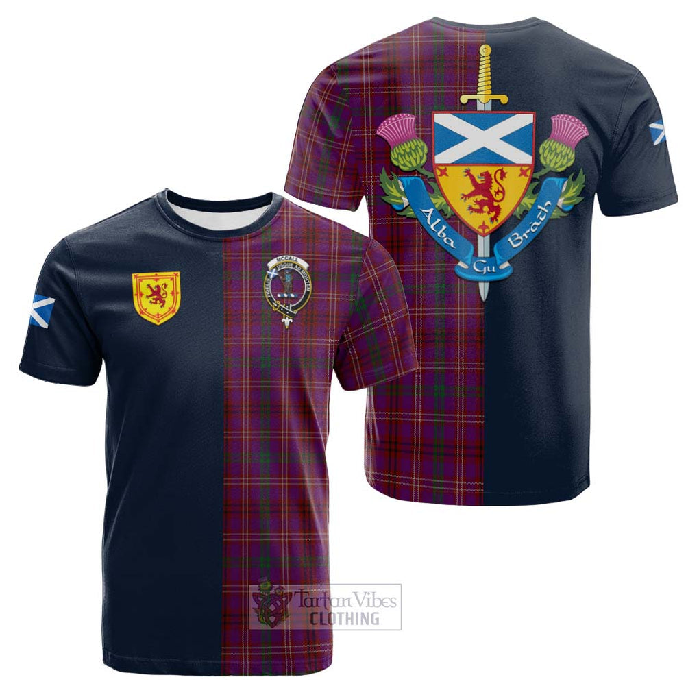 McCall (Caithness) Tartan Cotton T-shirt Alba with Scottish Lion Royal Arm Half Style Kid's Shirt - Tartan Vibes Clothing